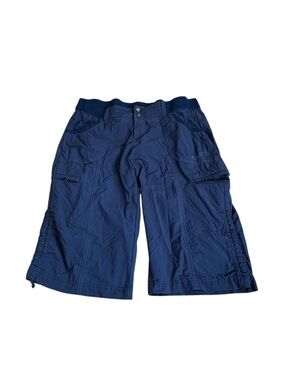 Kuhl Capri Hiking Cargo Shorts Women's Size 12 Cinch Tie Outdoors Blue